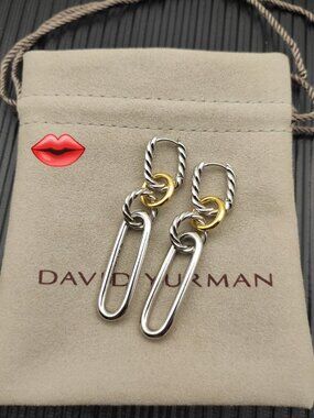 David Yurman  Two-Tone Four-Ring Earrings